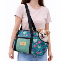 Cartera transportadora de mascotas perros talla S color turquesa