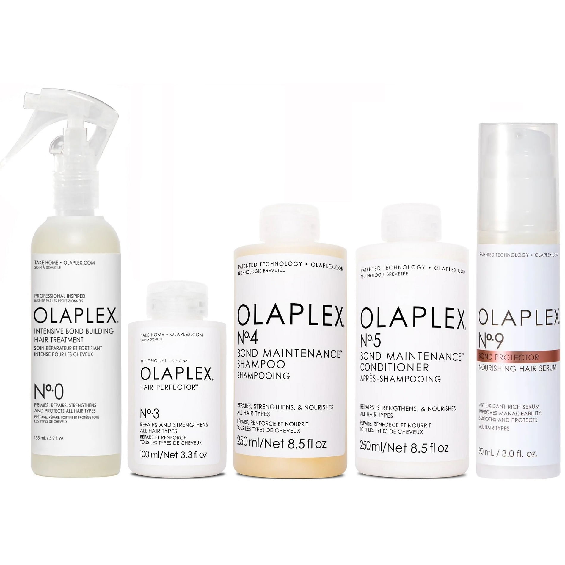 Olaplex N°0 + N°3 + N°4 + N°5 + N°9 Tratamiento Reparador Intensivo