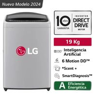 Lavadora LG AI DD 19KG WT19DV6T Gris