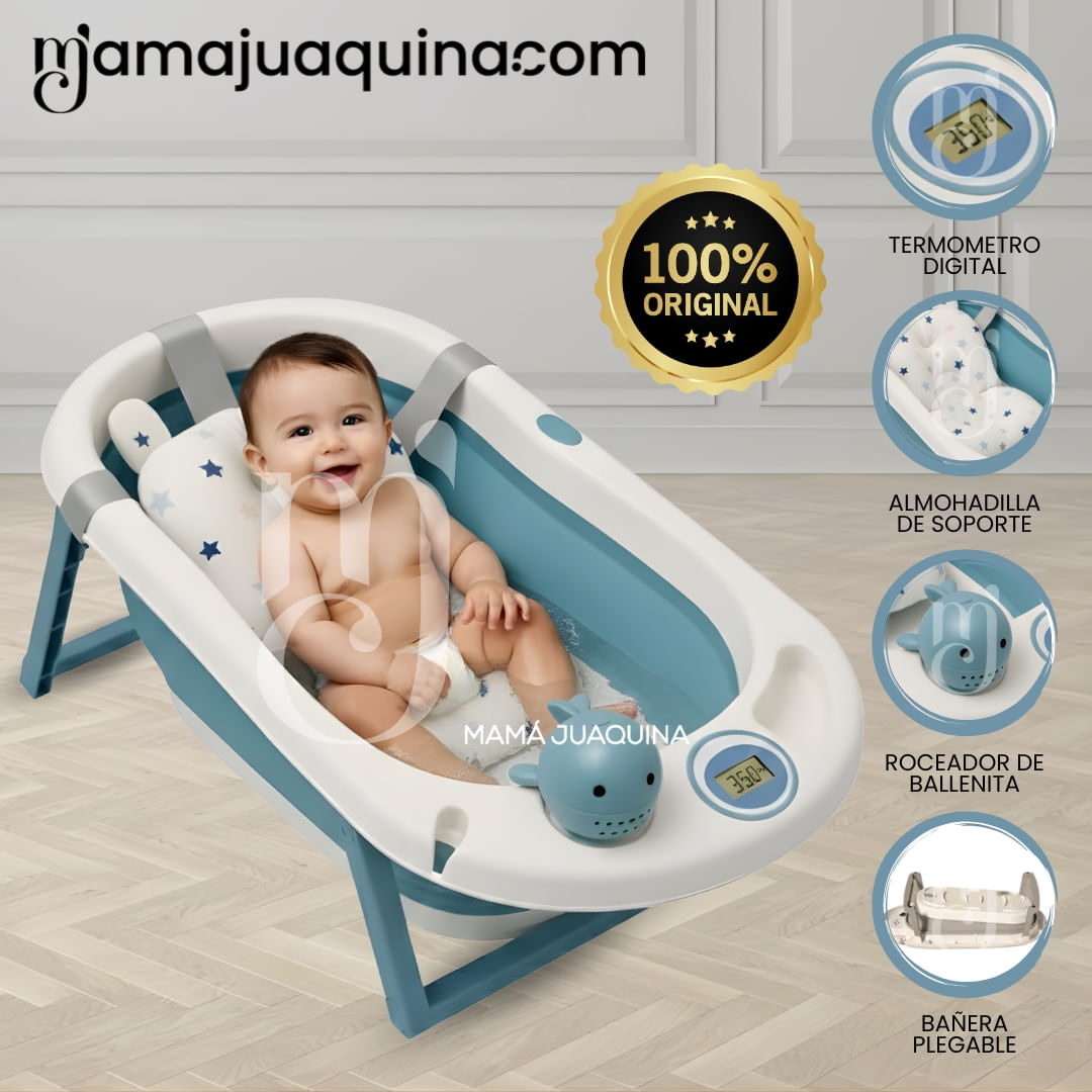 Bañera Plegable para Bebés «DOUX WHALL» Edición Limitada Rosa