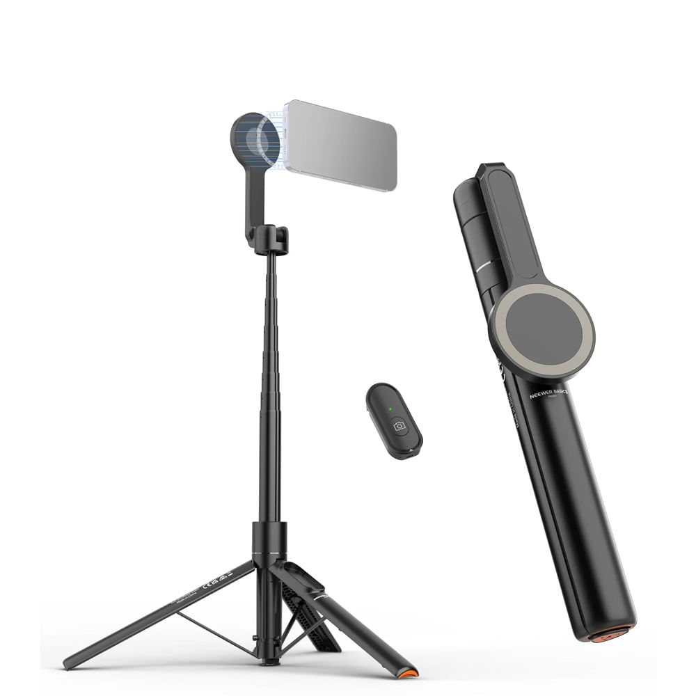 Soporte 3 en 1 magnético Neewer PA989, selfie stick, trípode de piso y mini trípode