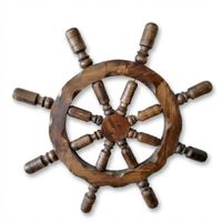 Timón de Barco Decorativo de Madera – 1 Metro, Tallado a Mano