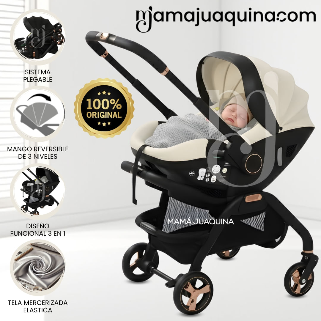 Coche Carriola de Paseo 3 en 1 «DONUX» Edición Exclusiva Beige