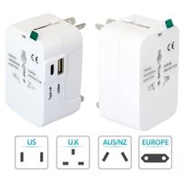Adaptador Internacional Enchufe Universal Viajero 110v 220v + 1 USB + 1 tipo C