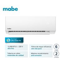 Aire Acondicionado Mabe MMT12CDBWCCBC1 Mini Split 12000 BTU Blanco / ...