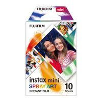 Película Fujifilm Instax Mini Spray Art, 10 hojas, marcos multicolor, ISO 800