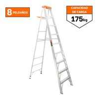 Escalera Tijera 8 Peldaños Capacidad De Carga 175 Kg Truper