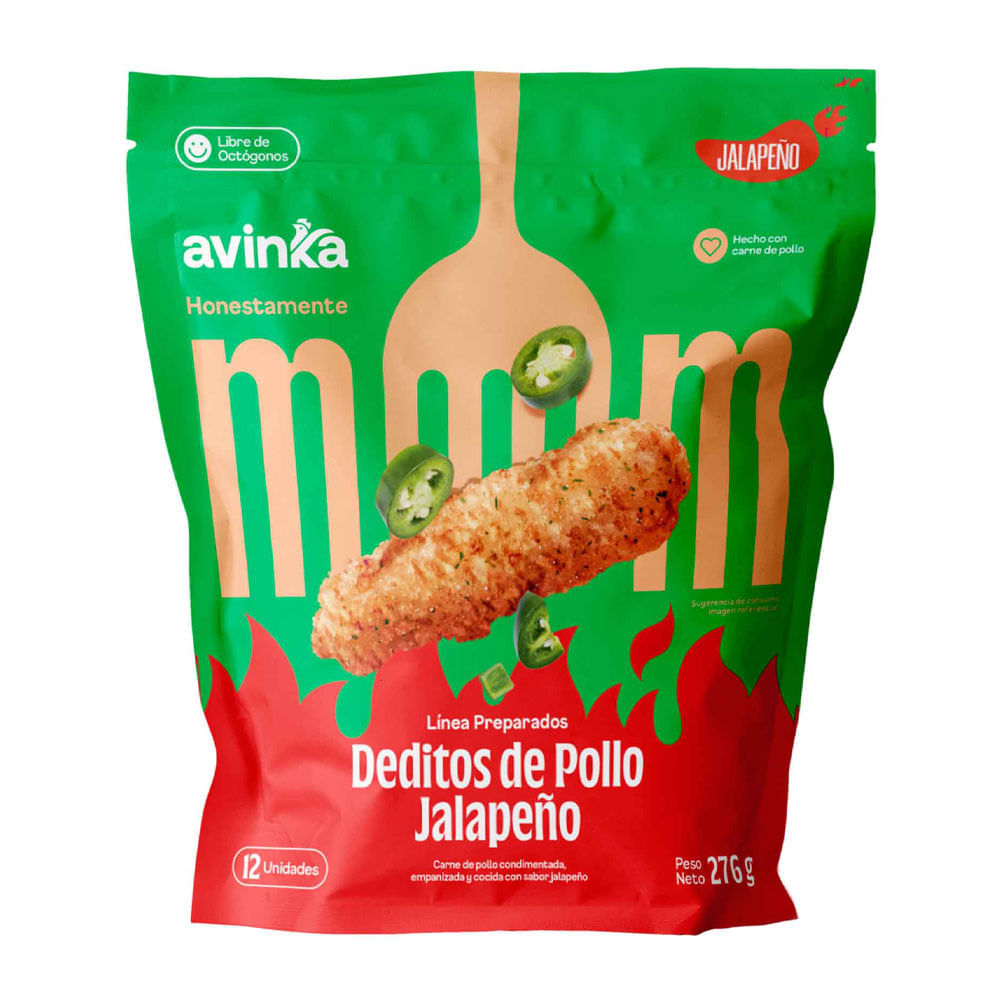 Dedos de Pollo AVINKA Jalapeño Bolsa 12un