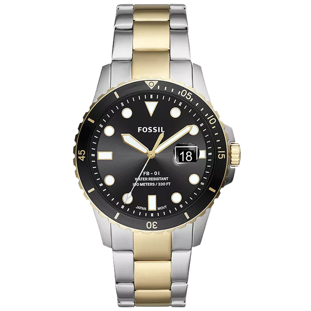 Reloj Fossil Fb-01 FS5653 Analógico Para Hombre Fecha Acero Inoxidable Plateado Dorado