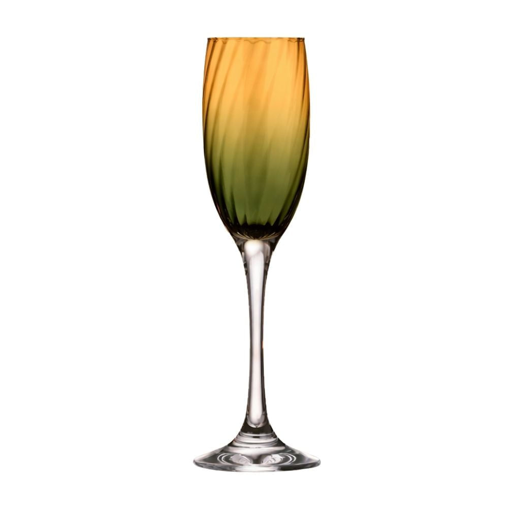 Copa Champaña Ravena 190ml Ambar & Verde Cristar