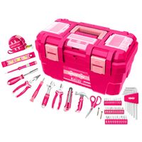 Caja de Herramientas con Set de 89 Piezas en Rosado Wadfow
