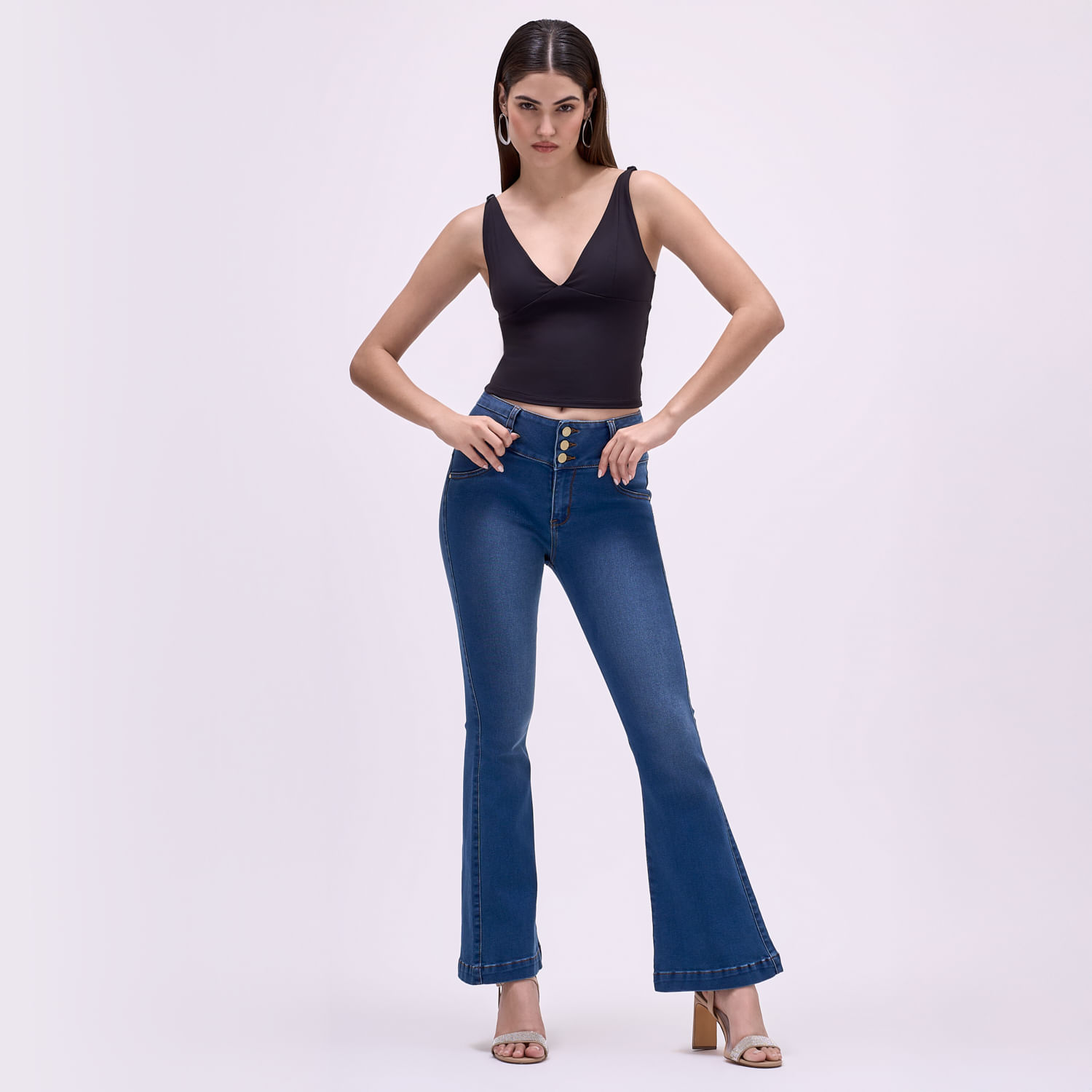 Jean Mujer Resorte Symbol Flare