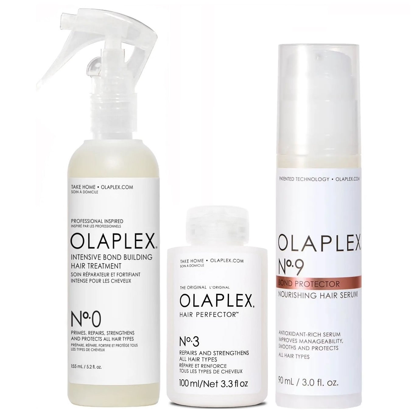 Olaplex N°0 + N°3 + N°9 Tratamiento Reparador Intensivo