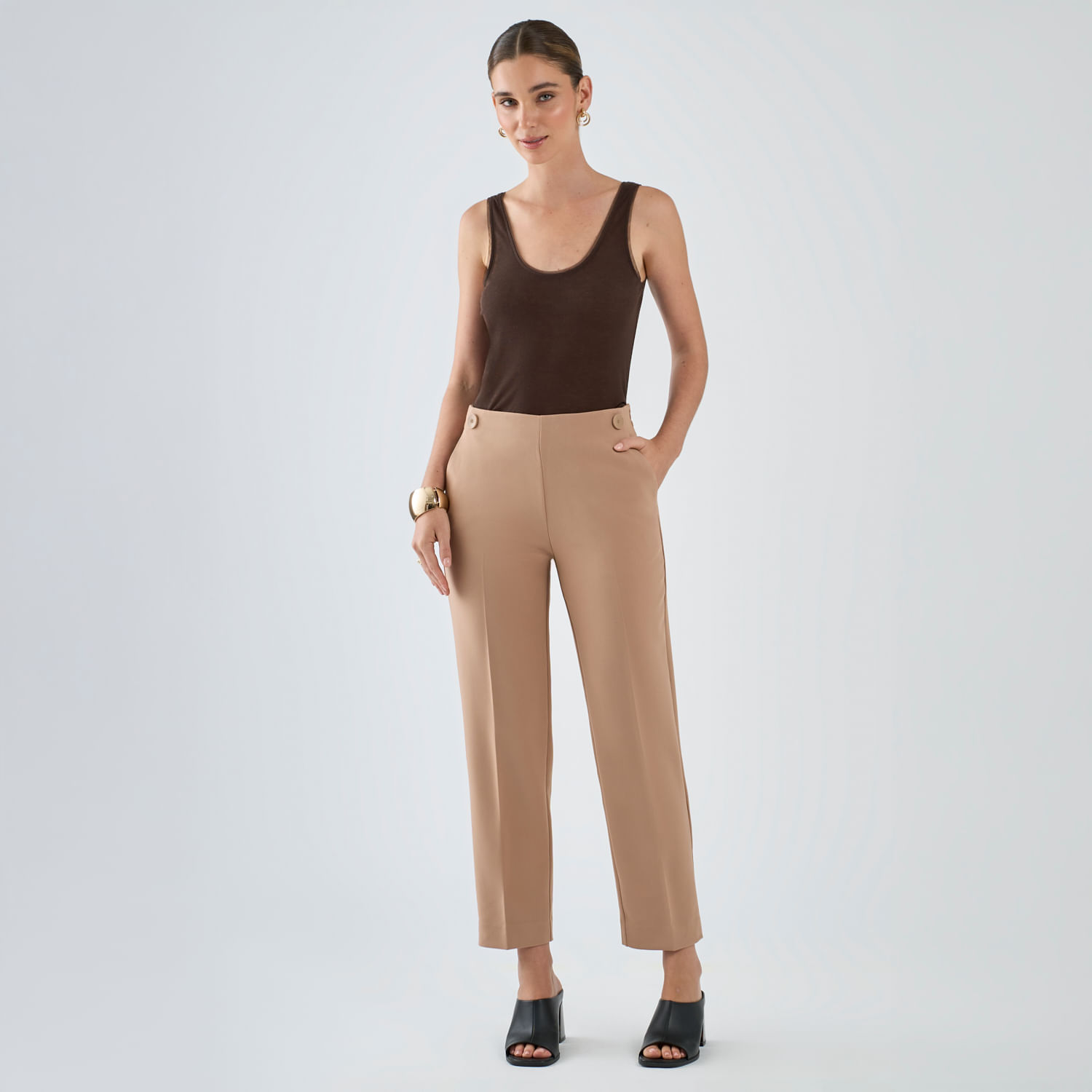 Pantalón Mujer Boton Malabar