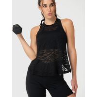 Polo Sin Manga Para Mujer Burn Out Tank Negro Bsoul