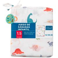Sábanas DECO HOME Dinoland 1.5 Plazas D1