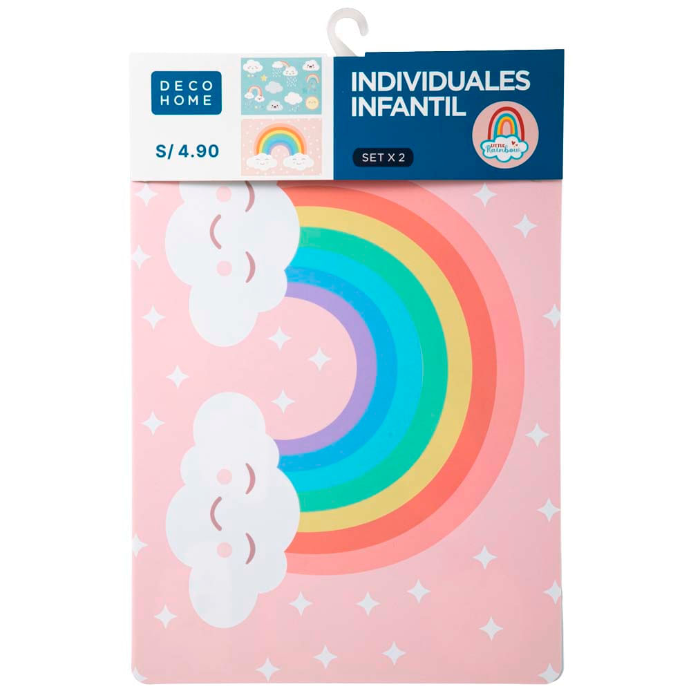 Set DECO HOME x2 Individuales Rainbow D3