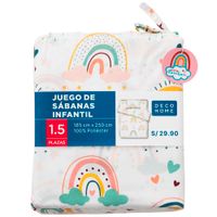 Sábanas DECO HOME Little Rainbow 1.5 Plazas D1