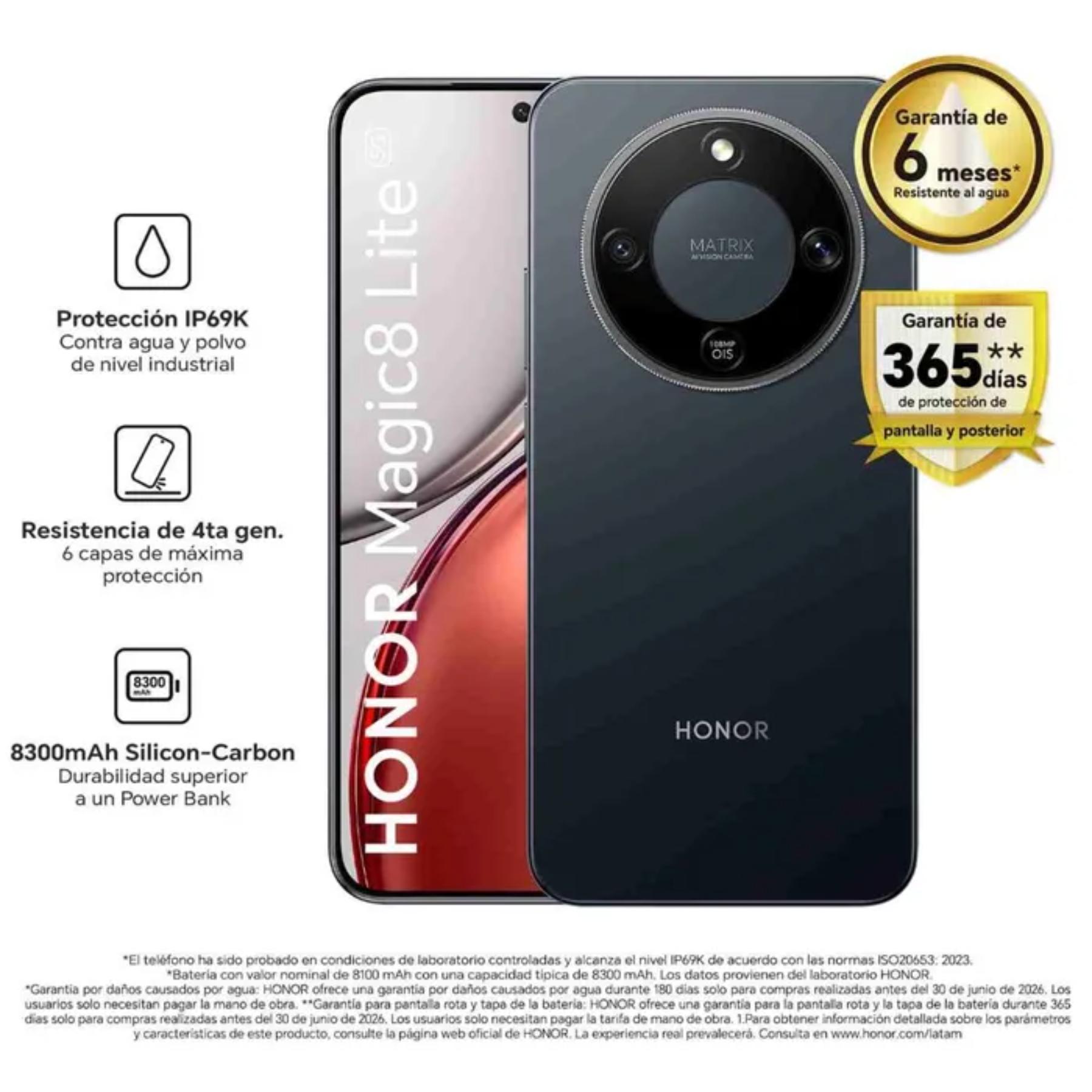 Celular Honor Magic 8 Lite 8GB 512GB 6.7"" Midnight Black
