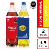 Gaseosa COCA COLA + INCA KOLA Botella 1.5L Pack 2un