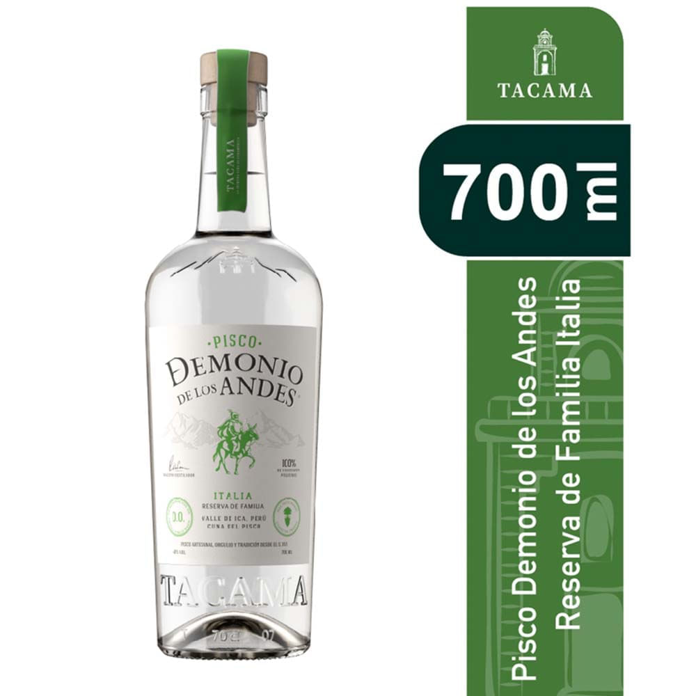 Pisco DEMONIO DE LOS ANDES Familia Italia Botella 700ml