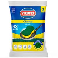 Esponja VIRUTEX Clásica 2 en 1 Pack x3un