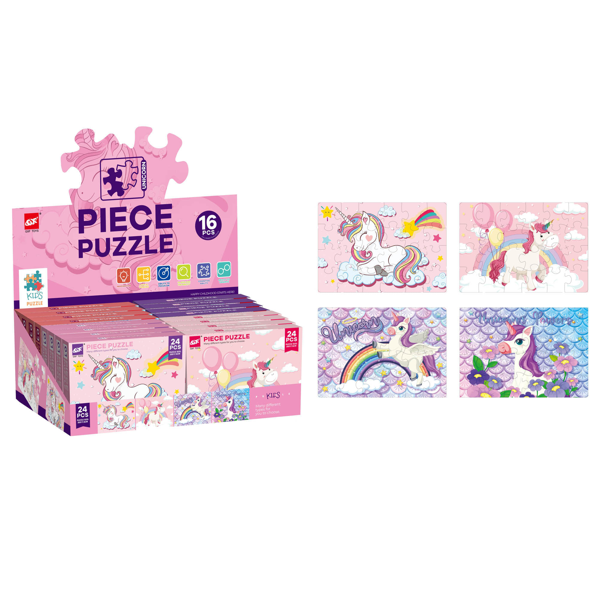 Rompecabezas Unicornio 24 piezas HUAYUAN GXF024-19