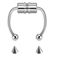 Piercing imantado septum falso plateado con repuesto de puntitas