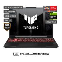 Laptop ASUS TUF Gaming A16 16"" AMD Ryzen 7-170 16GB 512GB SSD RTX4050