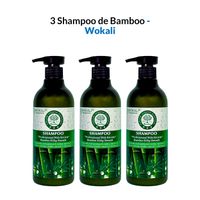 3 Shampoo de Bamboo 550ml - Wokali