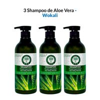 3 Shampoo de Aloe Vera 550ml - Wokali
