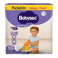 Pañales para Bebé BABYSEC Premium Talla XG Paquete 78un