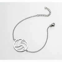 Pulsera pelota de voley plateada