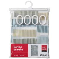 Set x2 Cortinas De Baño Eva VIVA HOME (Modelos Aleatorios)