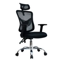 Silla De Oficina Ergonómica Fone Ultra Cromado  Presidente Reclinable Negro Ofideas