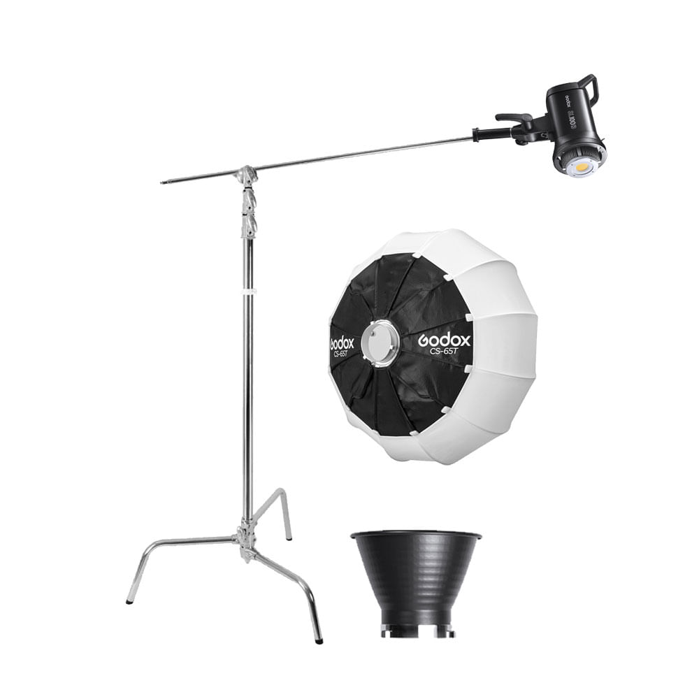 Luz Continua Godox SL100D + Parante Cstand 270CS + Softbox Lantern CS-65T