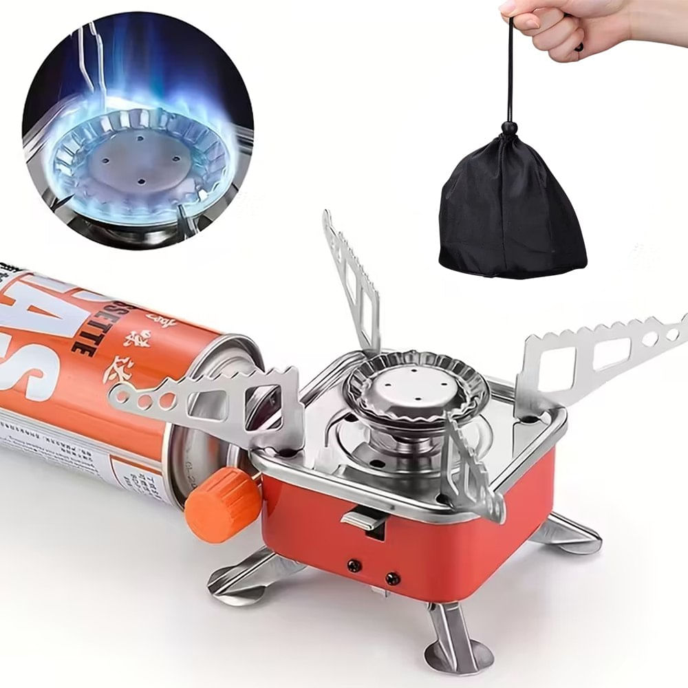 Cocina Portátil Plegable a Gas butano para Camping con funda + Gas