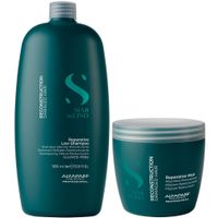 Shampoo Reparador Sin Sal 1000ml + Mascarilla Alfaparf Reconstruction