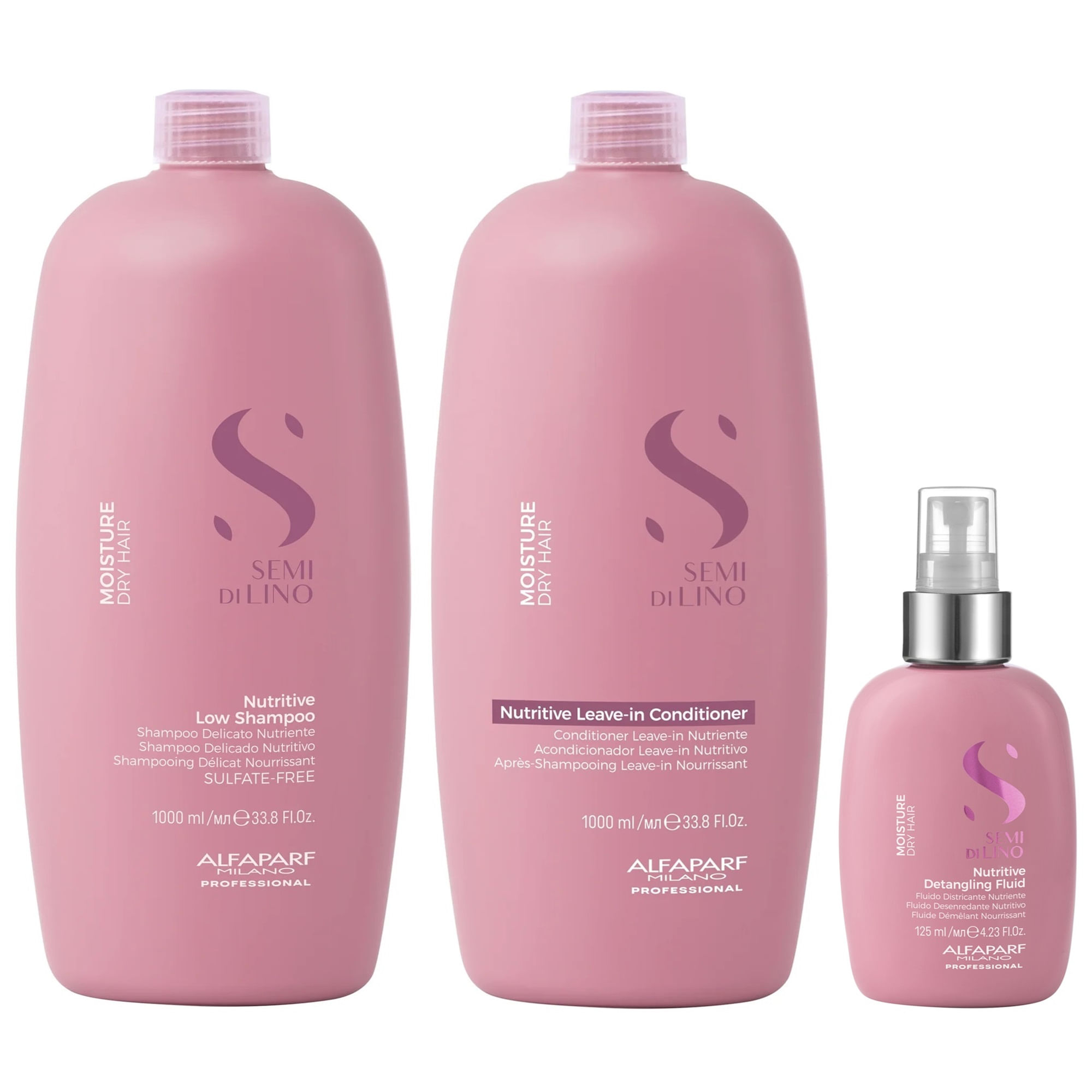 Shampoo Nutritivo 1000ml + Acondicionador + Spray Alfaparf Moisture