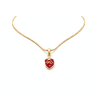 COLLAR DIJE FRESA ROJA