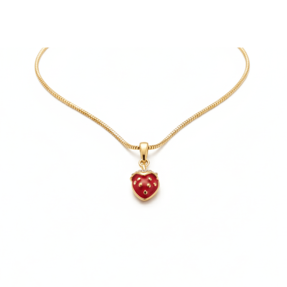 COLLAR DIJE FRESA ROJA