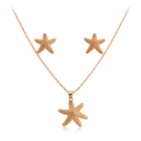 SET DE COLLAR Y ARETES ESTRELLA DE MAR DORADO
