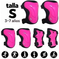 Kit Protección Fucsia Talla S para Patines Skate Scooter incluye Rodilleras Coderas Muñequeras