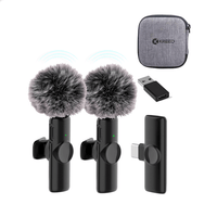 Micrófono Solapero Inalámbrico DUAL Tipo C con filtro antiviento K11 y adaptador para PC