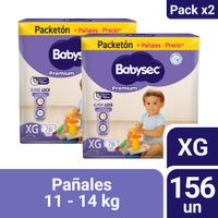 Pack Pañales para Bebé BABYSEC Premium Talla XG Paquete 78un x 2un