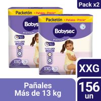 Pack Pañales para Bebé BABYSEC Premium Talla XXG Paquete 78un x 2un