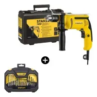 Taladro Percutor 1/2"" 700W + Set De 30 Piezas Stanley