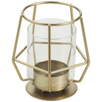 Candelabro Metálico Con Vidrio DECO HOME Ave