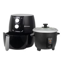 Combo freidora de aire 2.6 litros olla arrocera 0.6lts imaco