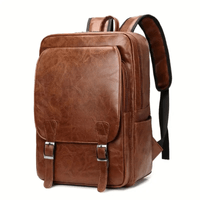 Mochila Ejecutiva Camel Casual Hombre Portalaptop 16pg 42x31x15 Cuero Importado